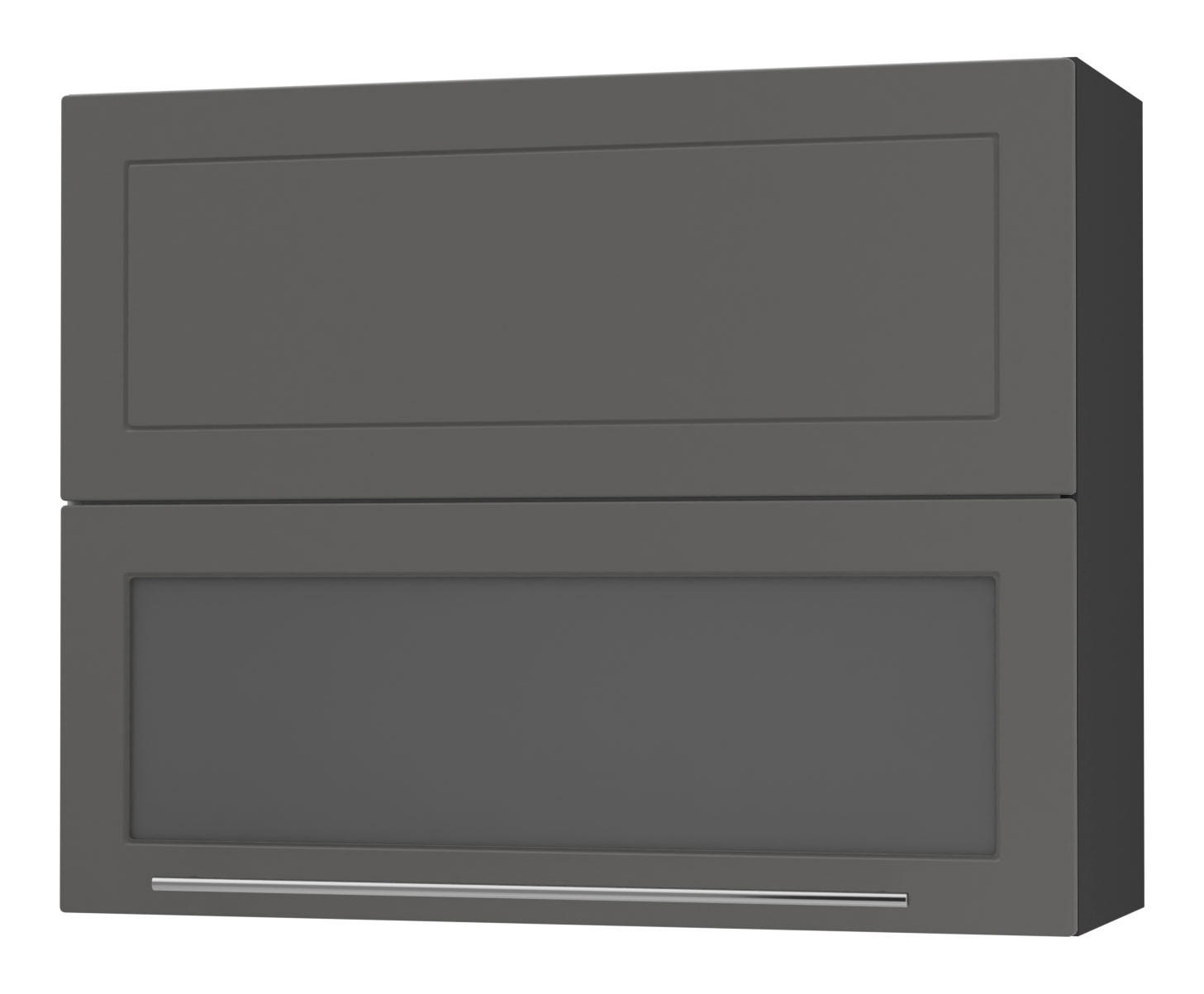 KÜCHENHÄNGESCHRANK Kvantum W8BS/90 Graphit Matt / Schwarz Matt 90 / 32,5 / 72cm - Schwarz/Graphitfarben, Holz/Holzwerkstoff (90/72/32.5cm) - Feldmann-Wohnen