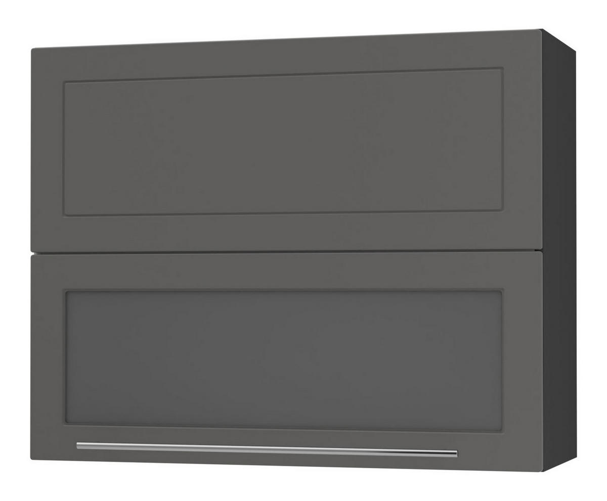 KÜCHENHÄNGESCHRANK Kvantum W8BS/90 Graphit Matt / Schwarz Matt 90 / 32,5 / 72cm - Schwarz/Graphitfarben, Holz/Holzwerkstoff (90/72/32.5cm) - Feldmann-Wohnen