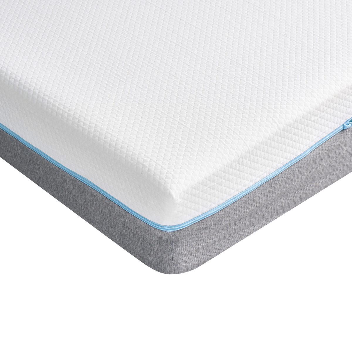 MEMORY-SCHAUMMATRATZE H2/3 Mittel 140/200 cm Glee - Blau/Dunkelgrau, Textil (140/200cm) - Beliani