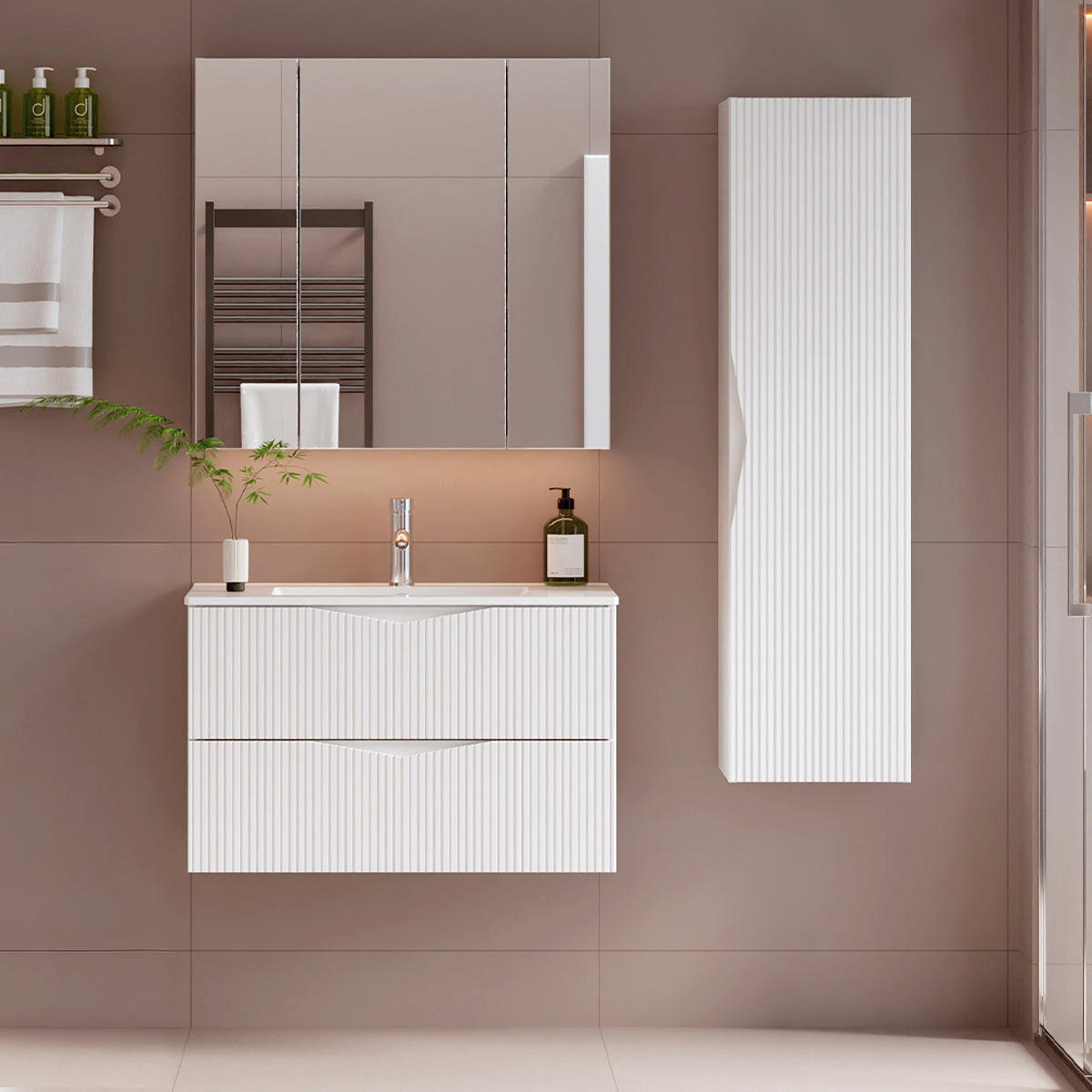 WASCHTISCHUNTERSCHRANK 80cm Tao Weiß - Weiß, Holzwerkstoff (80/50/46.5cm) - Petits-meubles