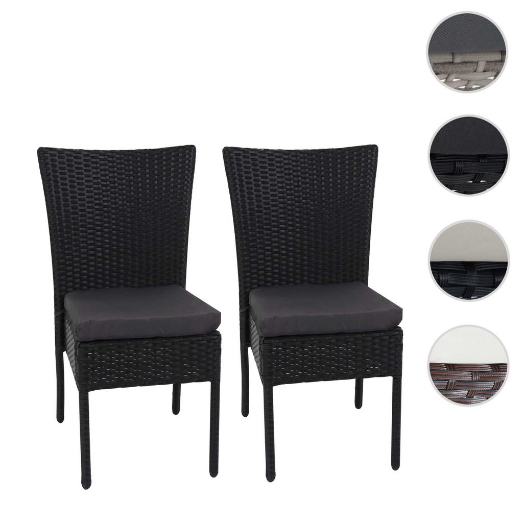 Thumbnail - MCW Poly-Rattan, Schwarz, Anthrazit, Kunststoff, 52x90x58 cm, Gartenmöbel, Gartenstühle, Gartenstühle