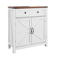 SIDEBOARD 76/30/83 cm mit 2 Türen & Schublade in Weiß mit Walnuss-Optik - Weiß, Holzwerkstoff (76/83/30cm) - BEAOK
