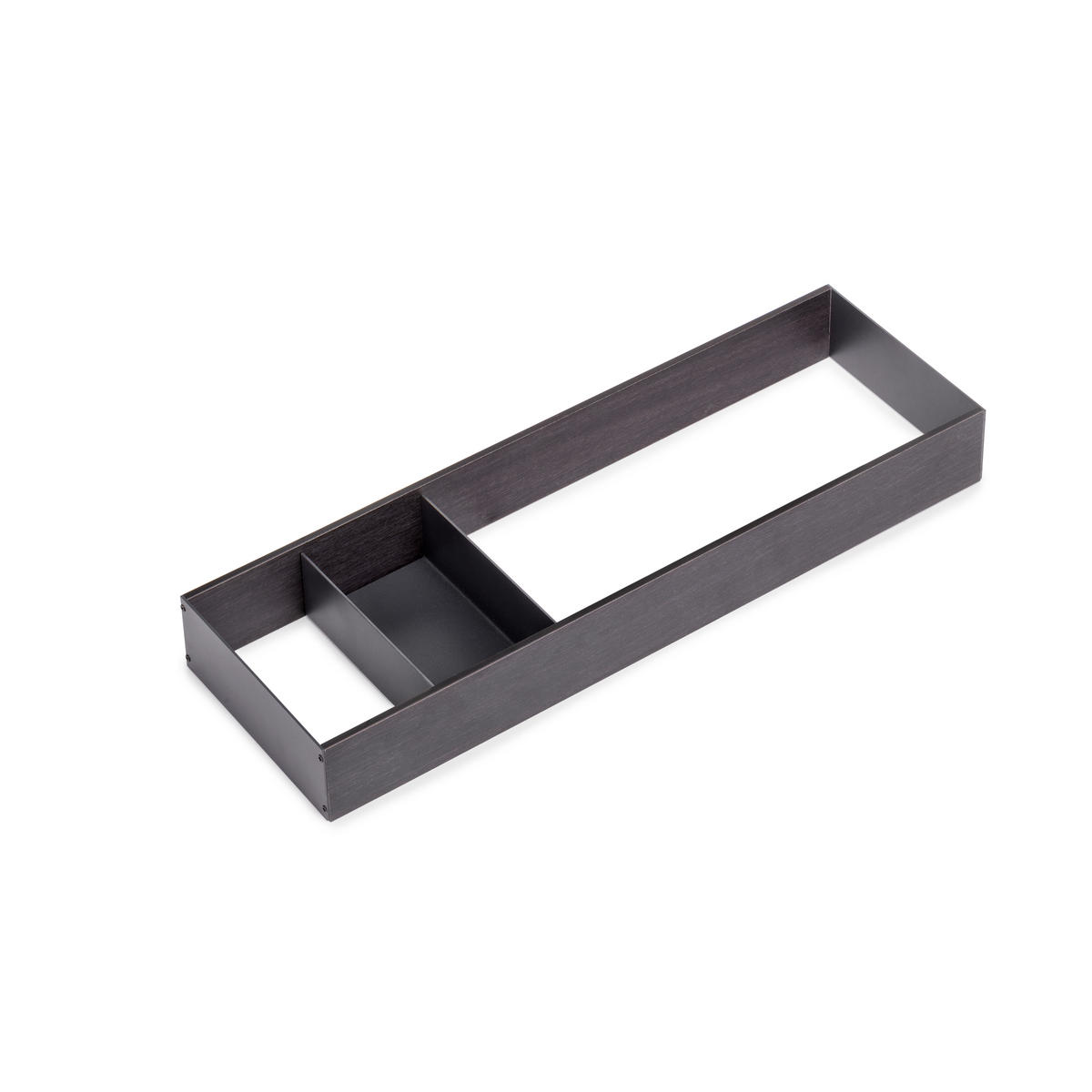 SCHUBLADENORGANISATOR Orderbox, 150x470mm, Stahl und Holz, Anthrazitgrau - Anthrazit, Metall (16/9/50.5cm) - EMUCA