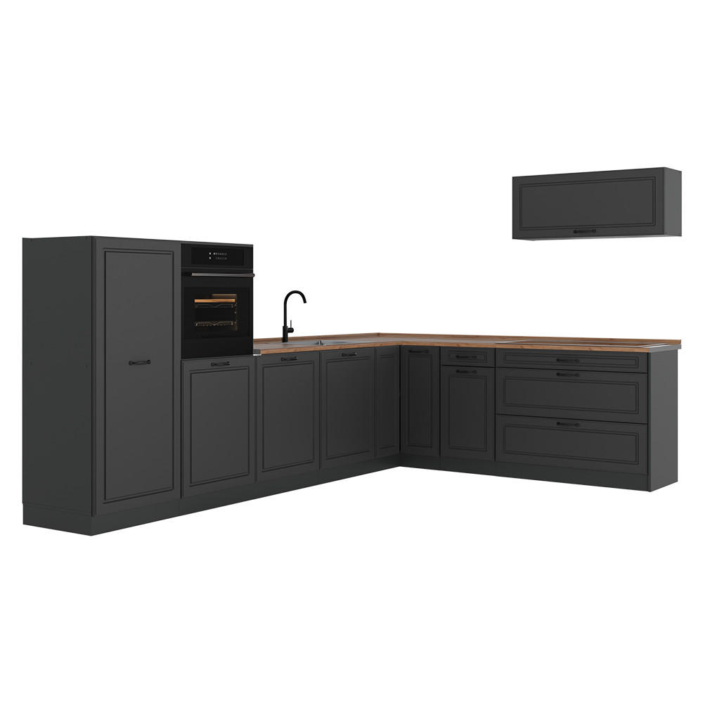 Vicco Eckküche Anthrazit, Anthrazit 327x143x60 cm