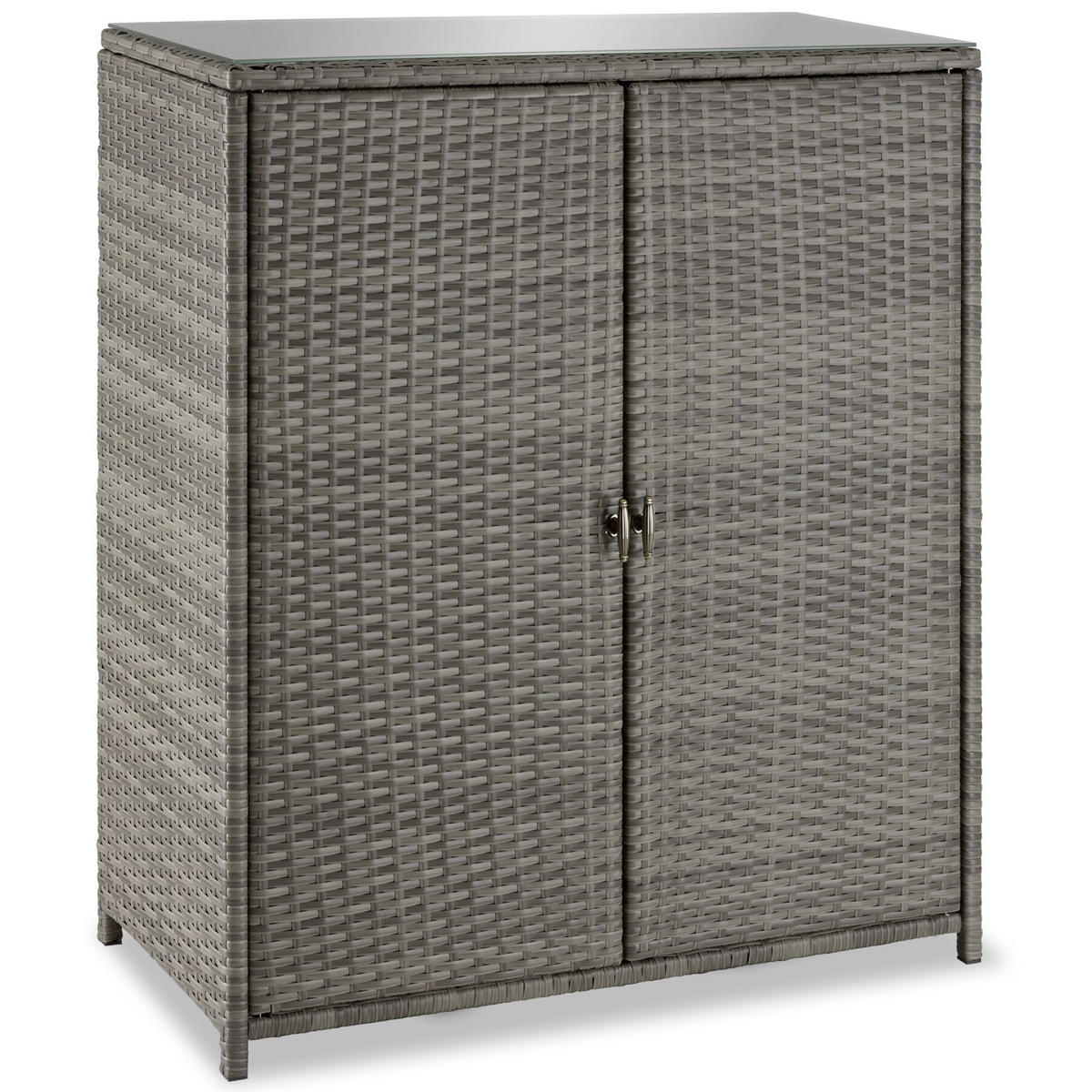 GARTENSCHRANK aus Aluminium Monza, 84,5 x 40,5 x 103,5 cm, grau - Grau, Kunststoff (84.5/103.5/40.5cm) - tectake