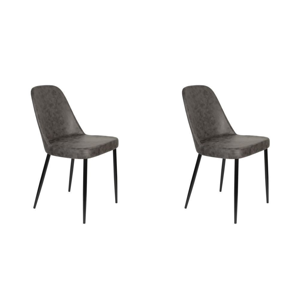 ESSZIMMERSTUHL Alana - Grau - 54/47/85 cm - 2er-Set - Grau, Textil (47/85/54cm)
