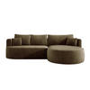 ECKSOFA FIORE L-förm Moderne Ausziehbare Schlaf-Funktion, automatischer Auffaltung, lose Rückenkissen freistehend RECHTS 284x183x82cm Green - Grün, Holz/Textil (284/183cm) - DomoHome