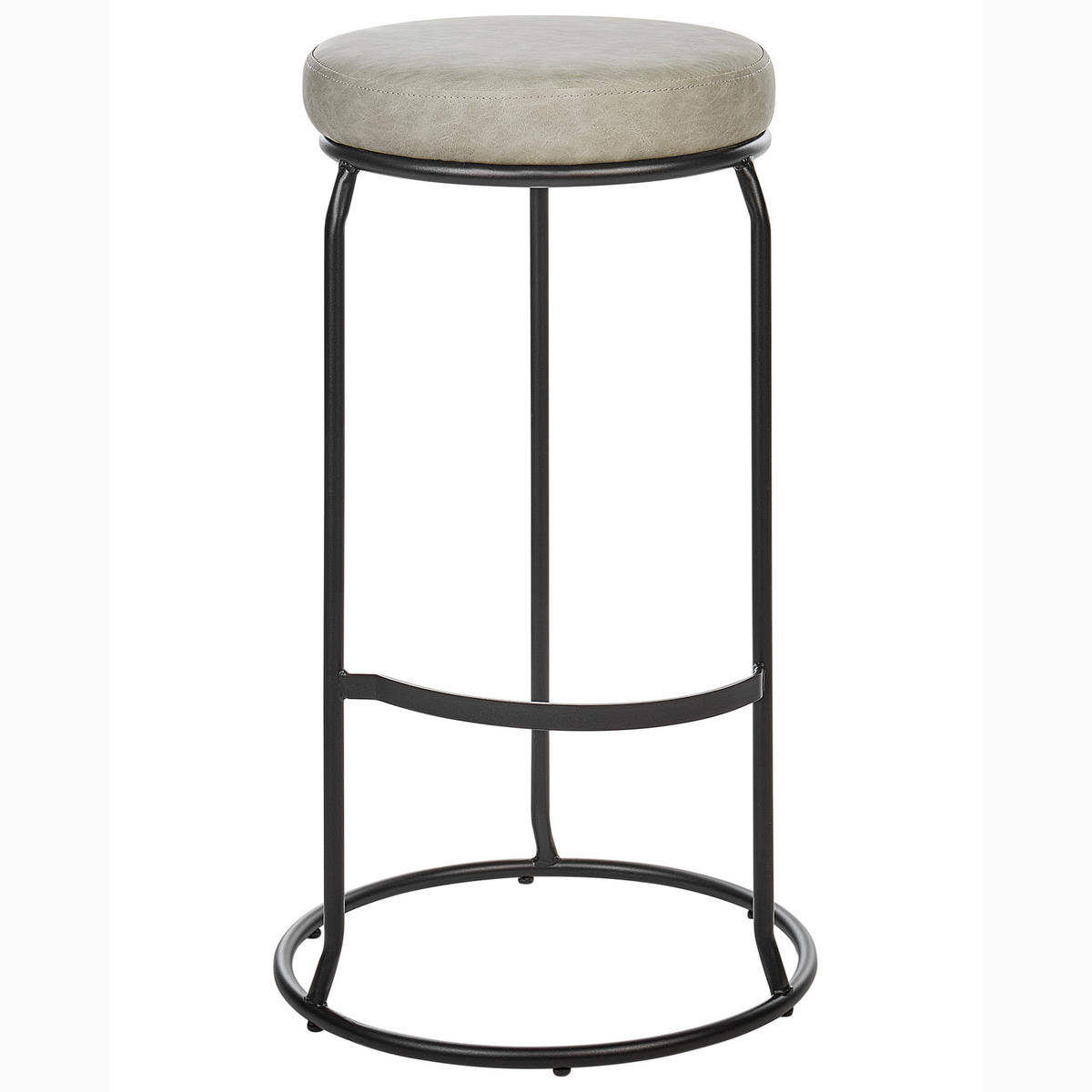 BARHOCKERN 2er-Set Hellgrau Milroy - Hellgrau/Schwarz, Kunststoff (43/74/43cm) - Beliani