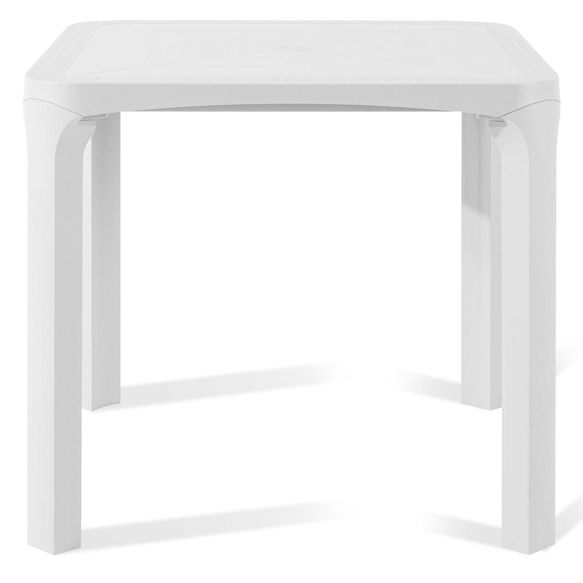 GARTENTISCH LEOPSI, Weiß - Weiß, Kunststoff (80/80/72cm) - KONSIMO®