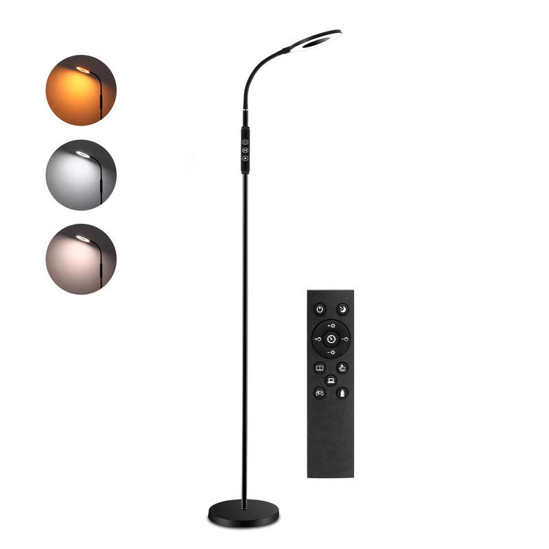 LED-STEHLEUCHTE Dimmbar 1800–6000K 360° Drehbar Nachtlicht Memory Funktion - Schwarz, Kunststoff/Metall (1/1/1cm) - Kaket