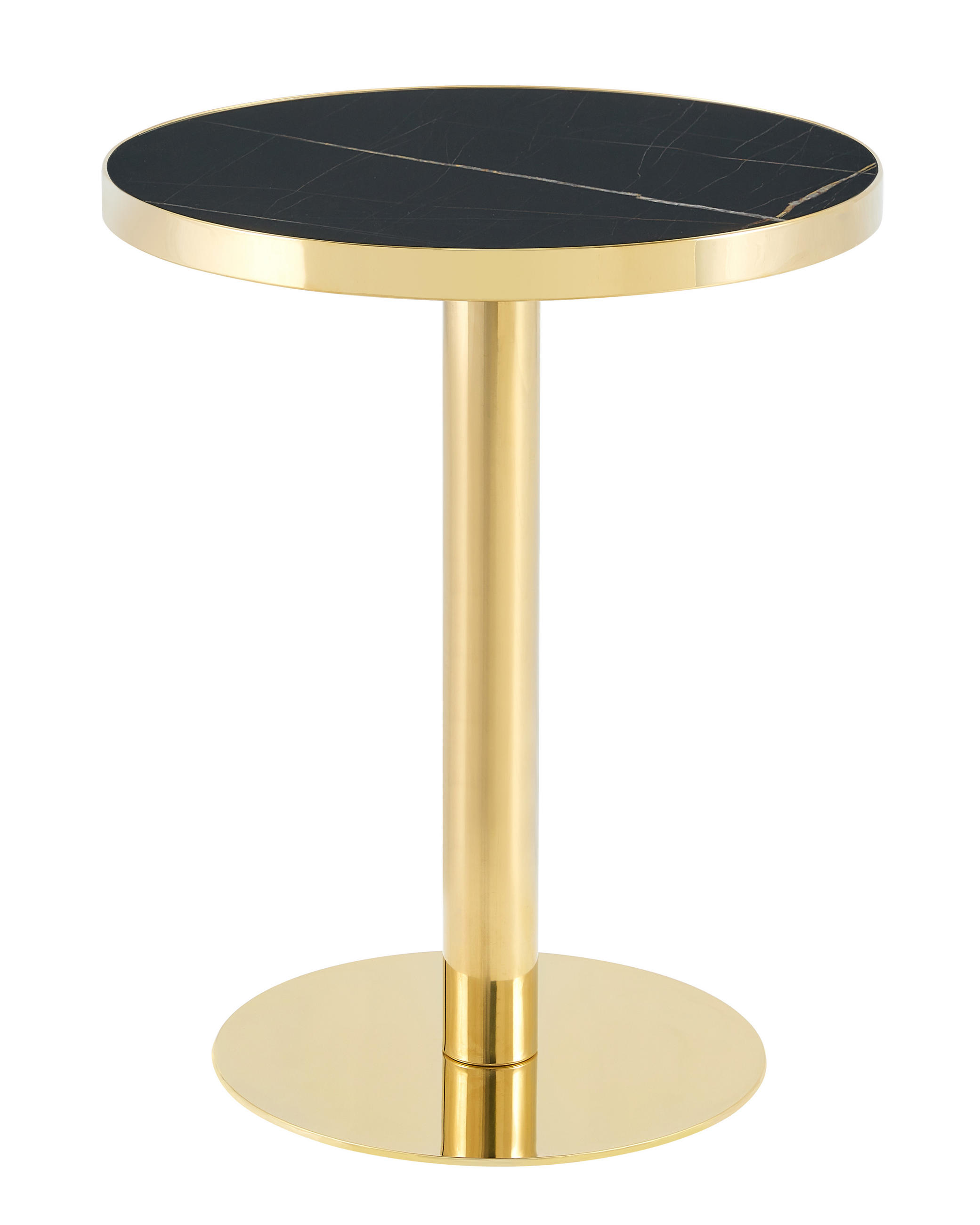 BEISTELLTISCH Schwarz/Gold, 59,5/59,5/73,5 cm - Schwarz, Holzwerkstoff (59.5/59.5/73.5cm) - PANGIVO