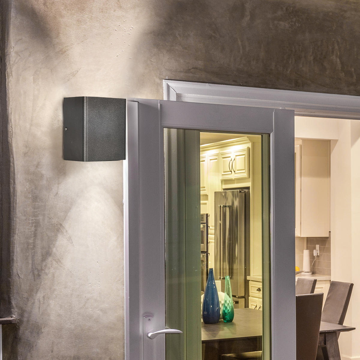 WANDLEUCHTE, Aluminium, Schwarz - Schwarz, Metall (11/13/16cm) - Outsunny