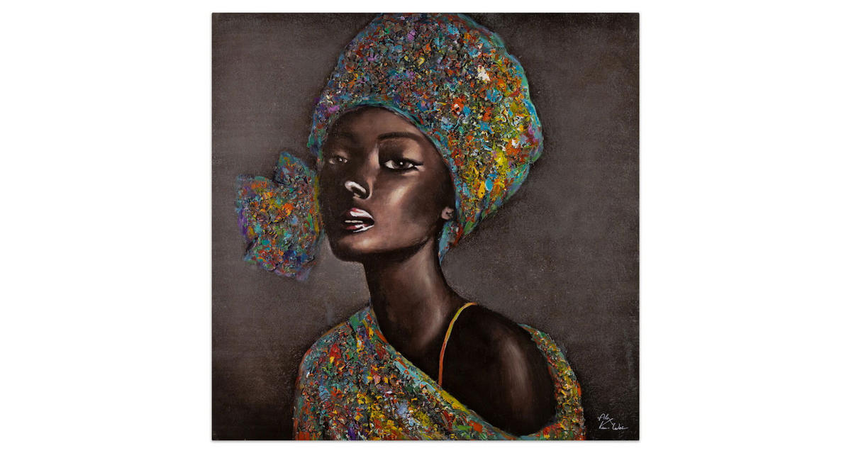 ACRYLBILD HANDGEMALT 80/80 cm - Braun, Holz/Textil (80/80cm) - KUNSTLOFT