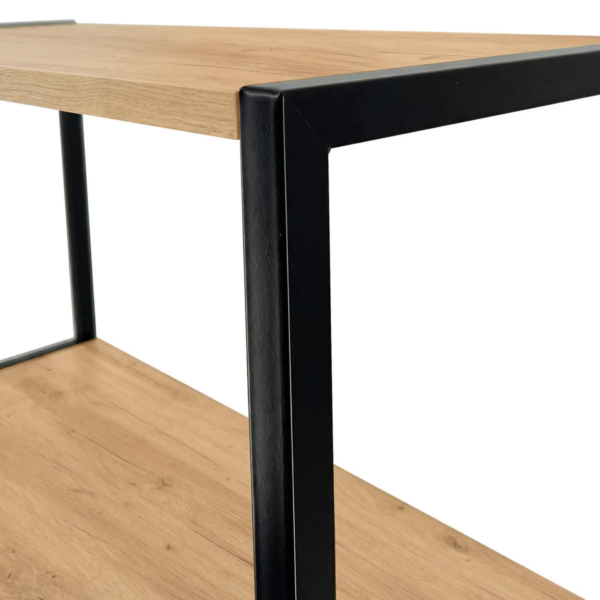 INDUSTRIEREGAL Schwarz, Craft-Eichenfarben 80x192x32 cm - Eichefarben/Schwarz, Holzwerkstoff/Metall (80/192/32cm) - Akord