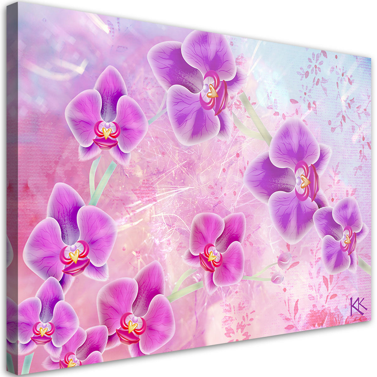 WANDBILD orchideenblüten abstraktion - Lila, Textil (60/40cm) - Feeby