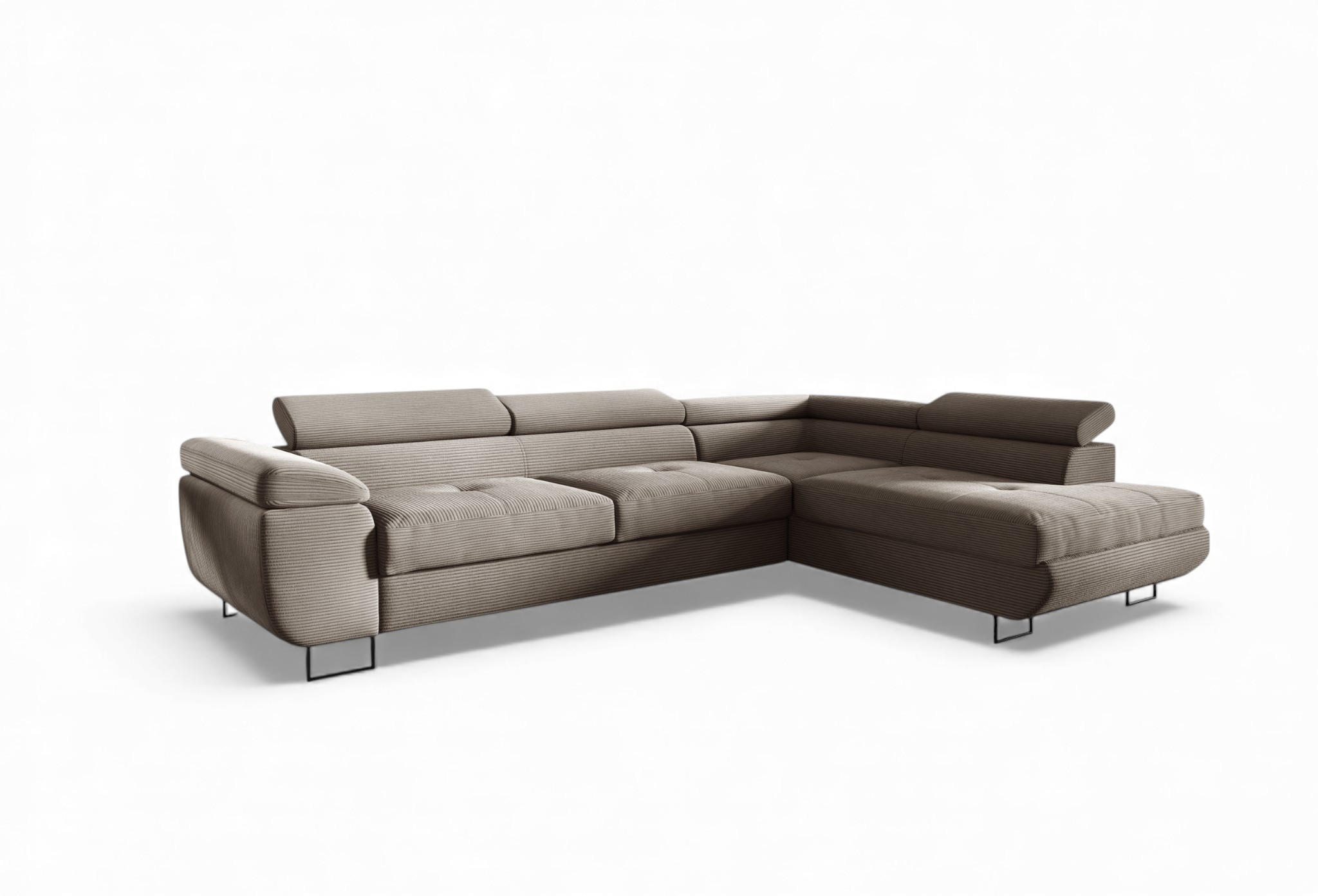 ECKSOFA Declan Mit Schlaffunktion - Beige, Holzwerkstoff/Textil (277/203cm) - Fun Möbel