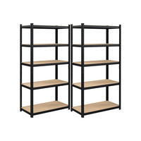 STANDREGAL 2ER-SET - Schwarz, Metall (100/200/50cm) - Hansiro