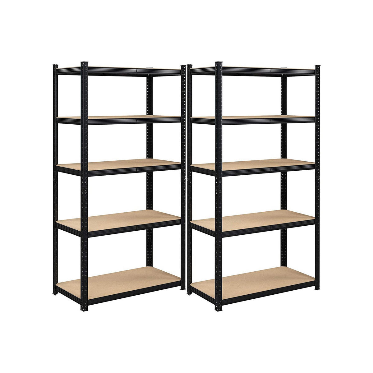 STANDREGAL 2ER-SET - Schwarz, Metall (100/200/50cm) - Hansiro