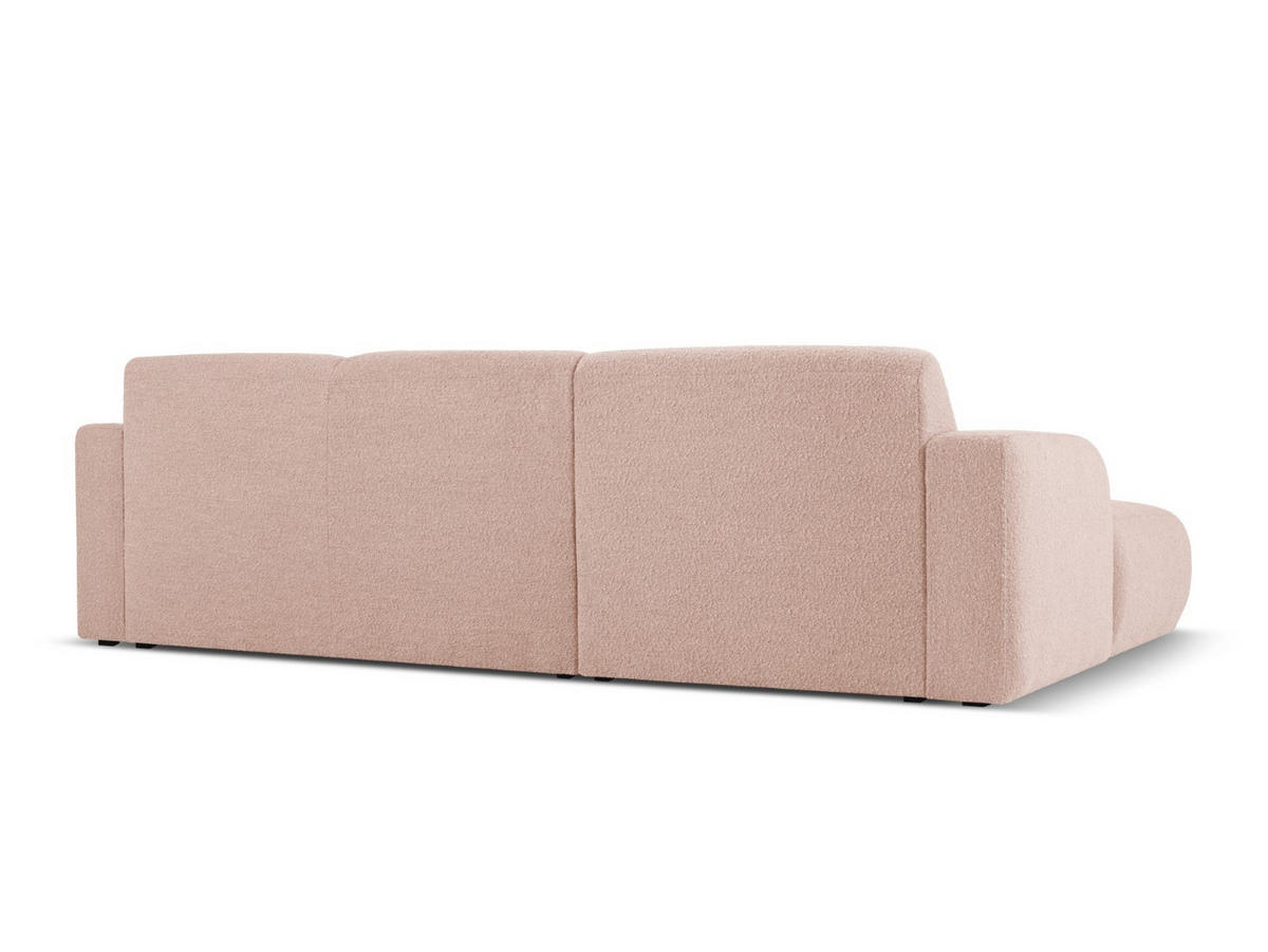 ECKSOFA links Molino aus Boucle puderrosa 4 Sitzplätze - Pink, Textil (170/250cm) - Micadoni