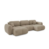 PANORAMASOFA Livio 4 Sitzplätze Beige - Beige, Holz (370/95/165cm) - Petits-meubles