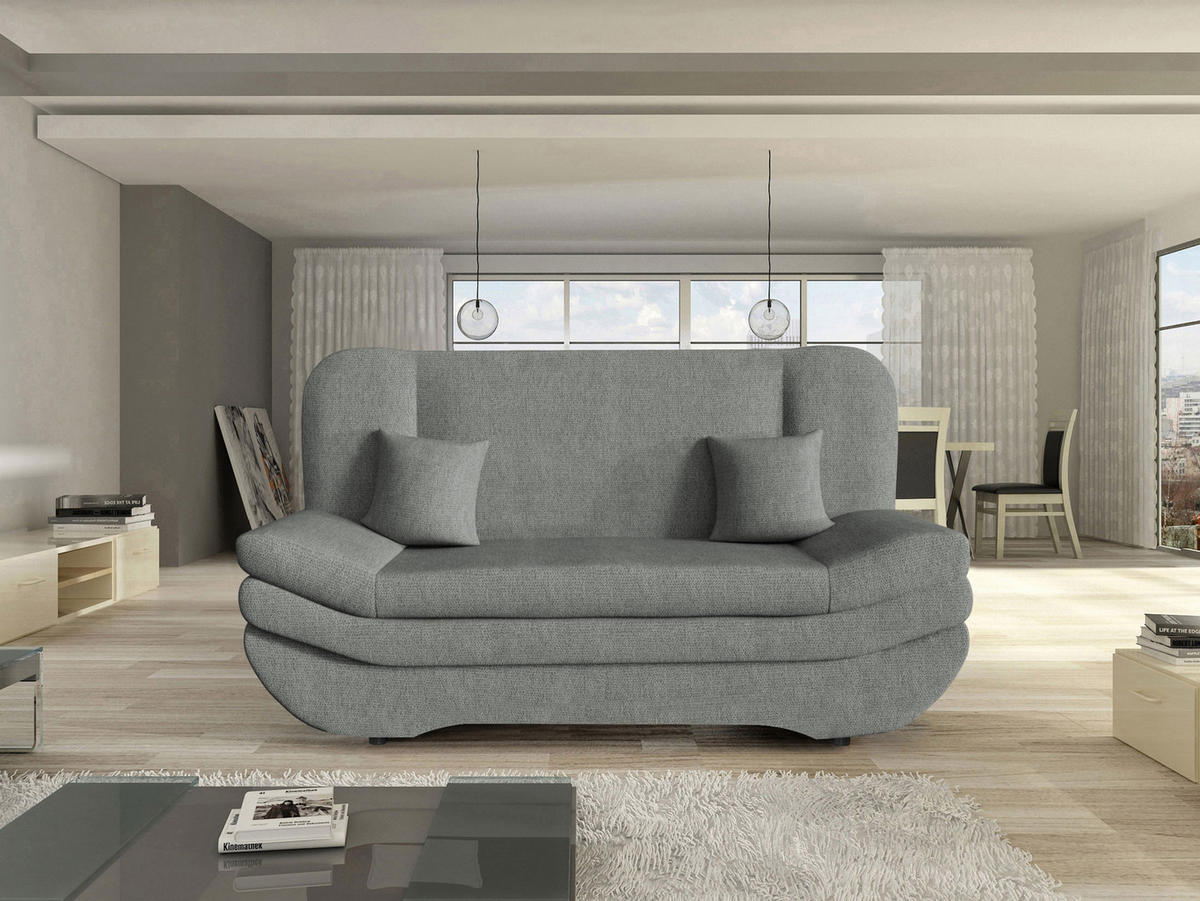 ECKSOFA Bergen, Seite: Links - Silberfarben/Alufarben, Holz/Textil (345/76/205cm) - MIRJAN24