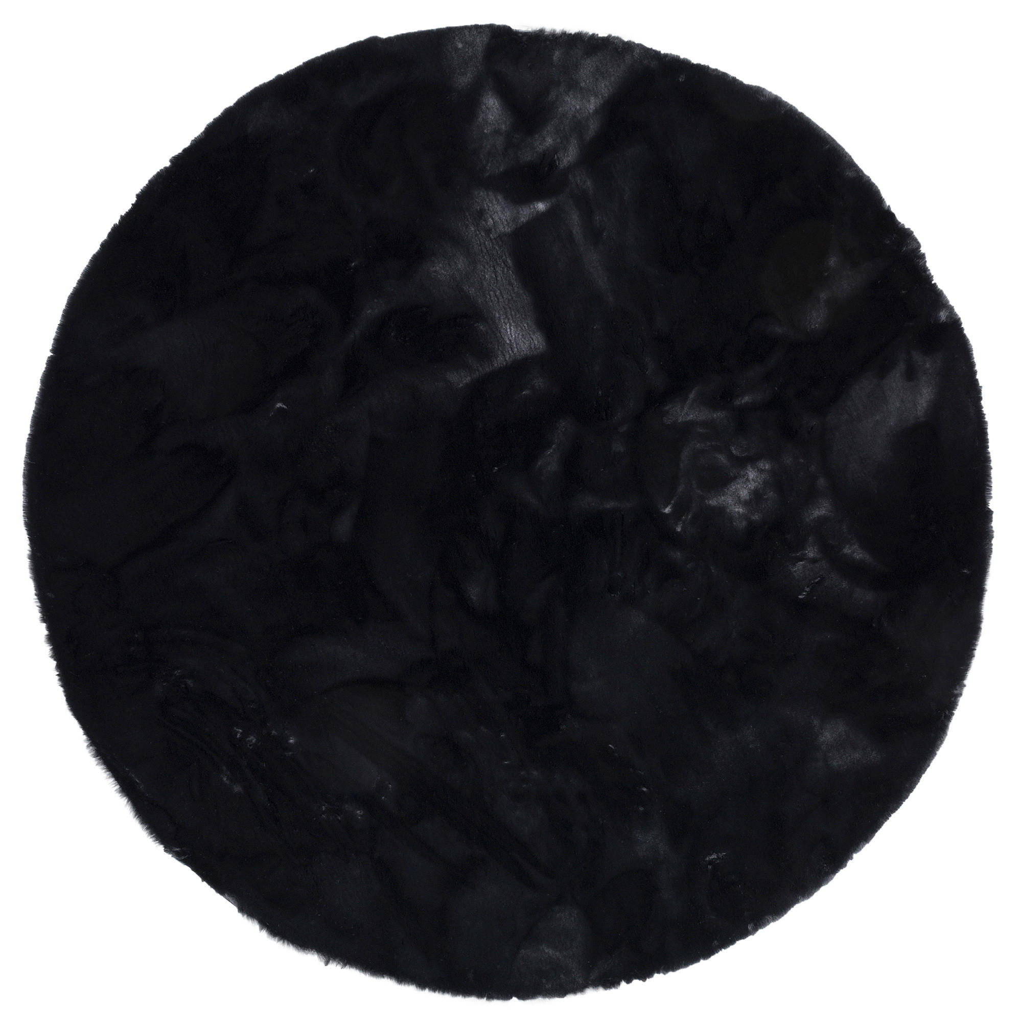 FELLTEPPICH LUXUS SUPER SOFT PLUSH RUND - Schwarz, Textil (120/120cm) - Pergamon