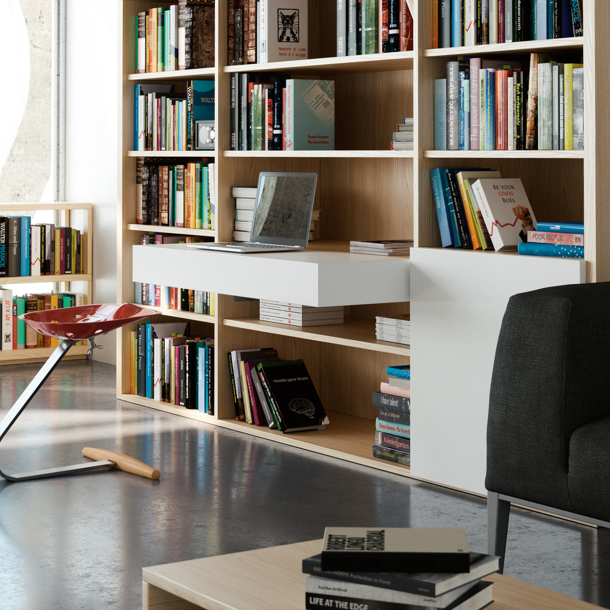 FÜHRUNG Oplà Folding+39 für ausziehbaren und hochkplappbaren Tisch, Aluminium, Edelstahl eloxiert - Edelstahlfarben, Metall (100/21/37cm) - EMUCA
