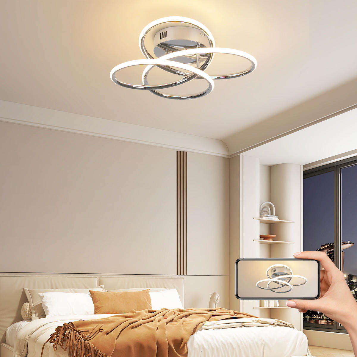 LED-DECKENLEUCHTE Meldon 33/36/14 cm - Alufarben, Metall (36/33/14cm) - ZMH