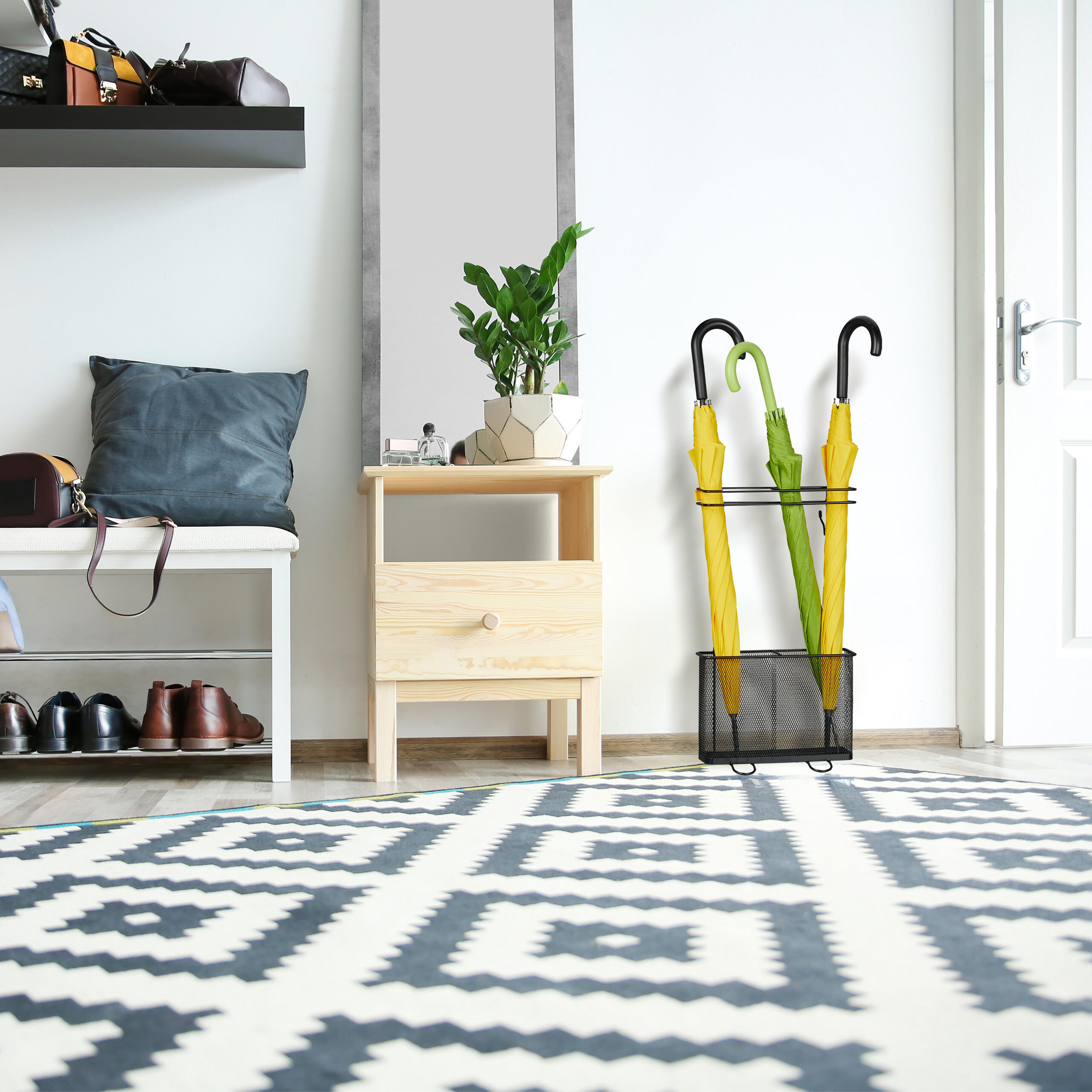 REGENSCHIRMSTÄNDER - Schwarz, Metall (30.5/54/15cm) - Relaxdays