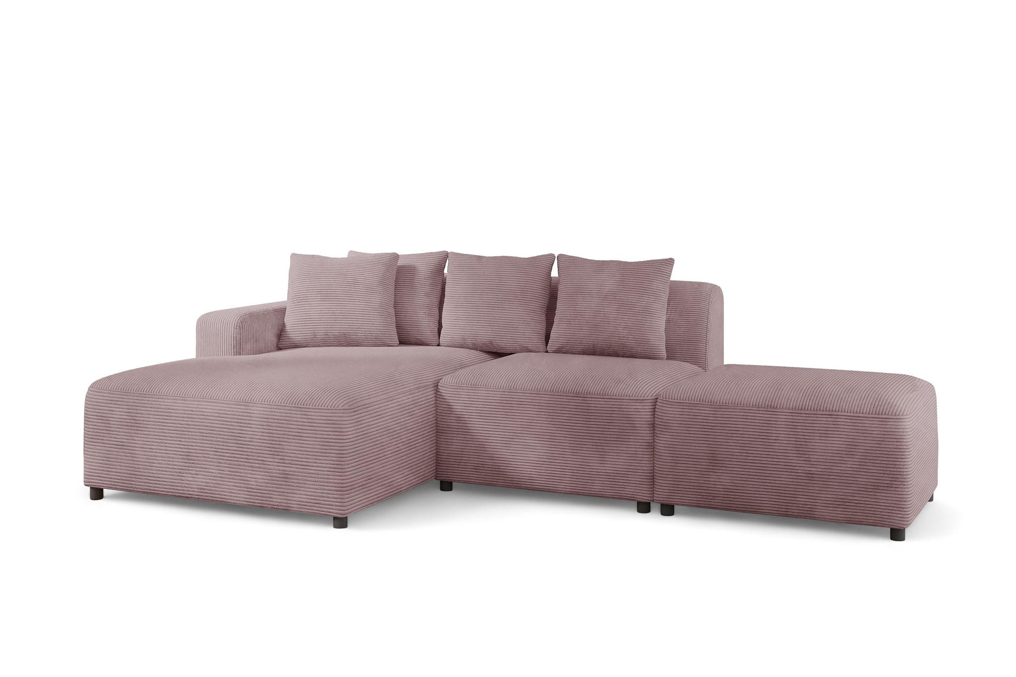 ECKSOFA Megan Xs In Poso - Altrosa, Holzwerkstoff/Textil (304/165cm) - Fun Möbel
