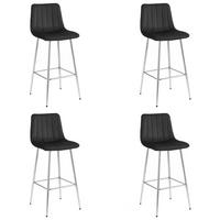 BARHOCKER Schwarz 43x49 cm POZZA Ergonomisches Sitzkissen 4 Stück - Schwarz, Metall (43/46/49cm)