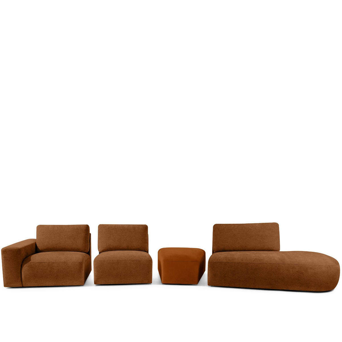 5-SITZER ECKSOFA ZUCCO Chenille rechts, Kupfer - Kupferfarben, Textil (430/84/105cm) - KONSIMO®