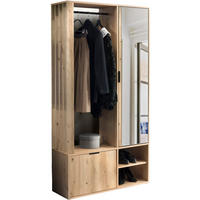 GARDEROBEN-SET Lena mit Spiegel, Sitzbank & Kleiderstange – 100/189/33 cm – Artisan Eiche - Eiche Artisan, Holzwerkstoff (100/189/33cm) - WFL GROUP