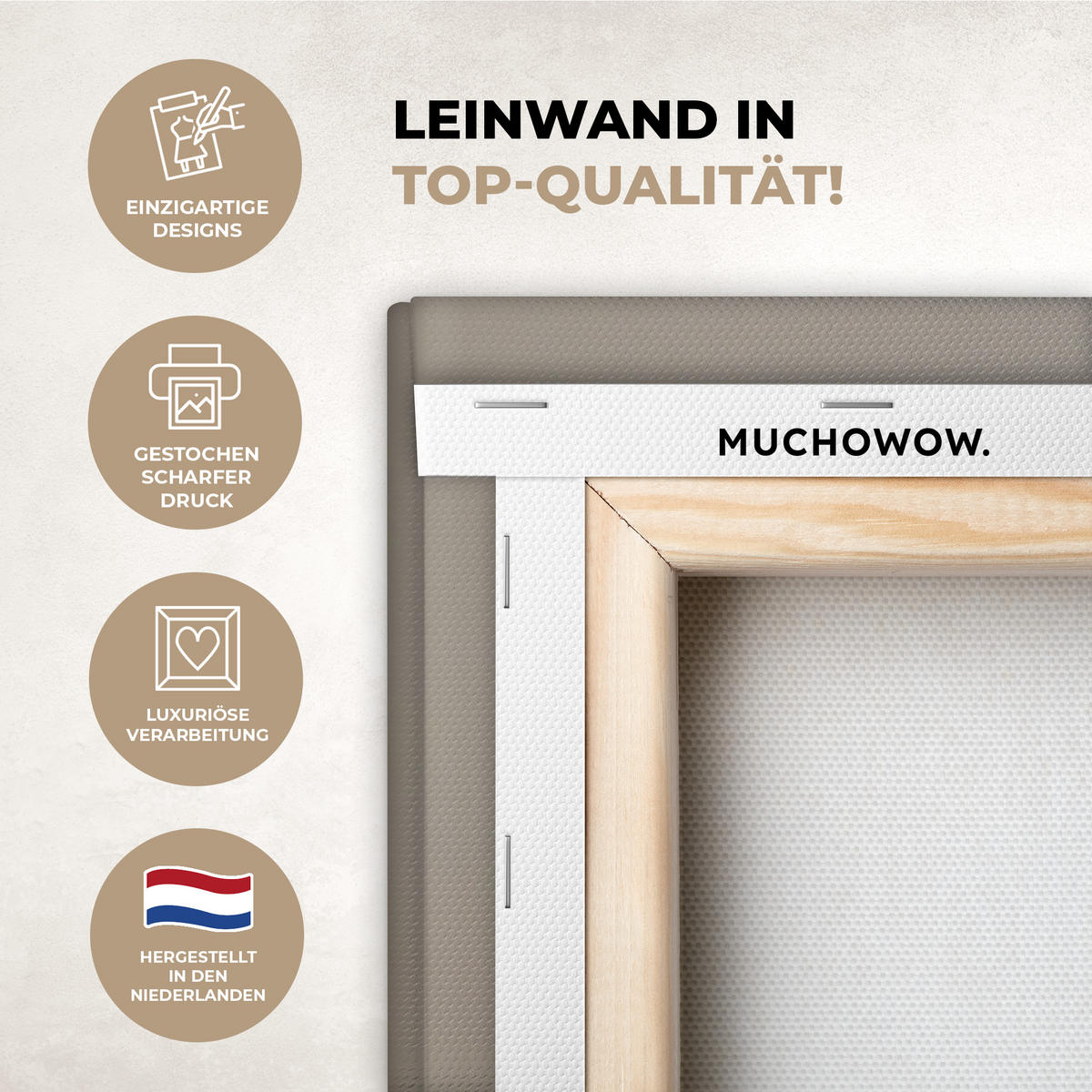 LEINWANDBILD Pampasgras - Federn - Pastell - Weiß Deko Groß 90x140 cm - Naturfarben, Textil (90/140cm) - MuchoWow