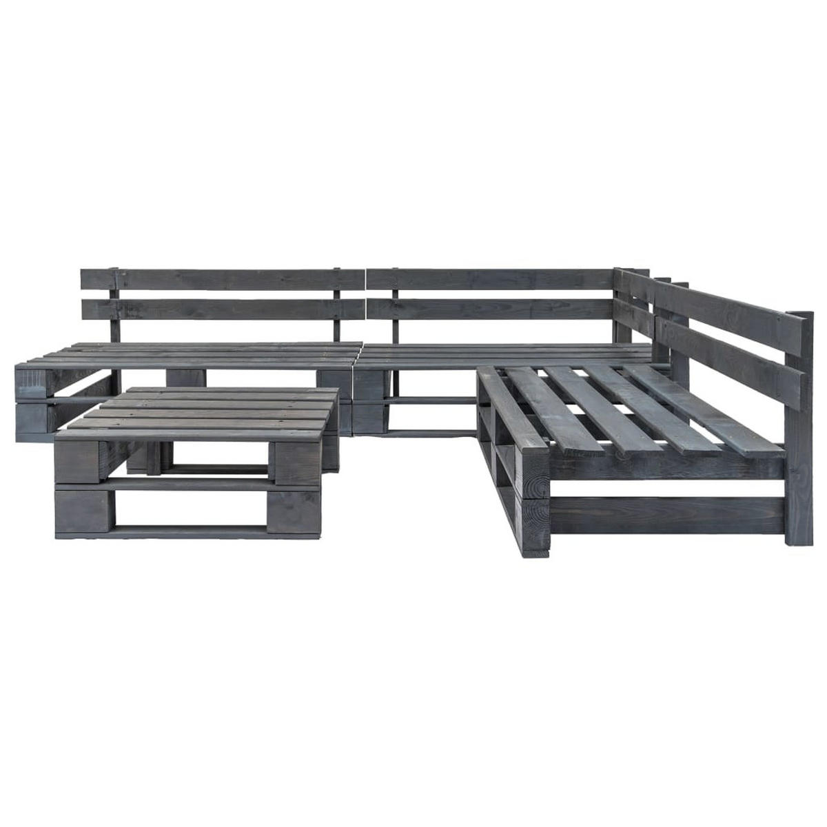 GARTENSET Radcliffe 4-teilig - Grau, Holzwerkstoff - Nettlife