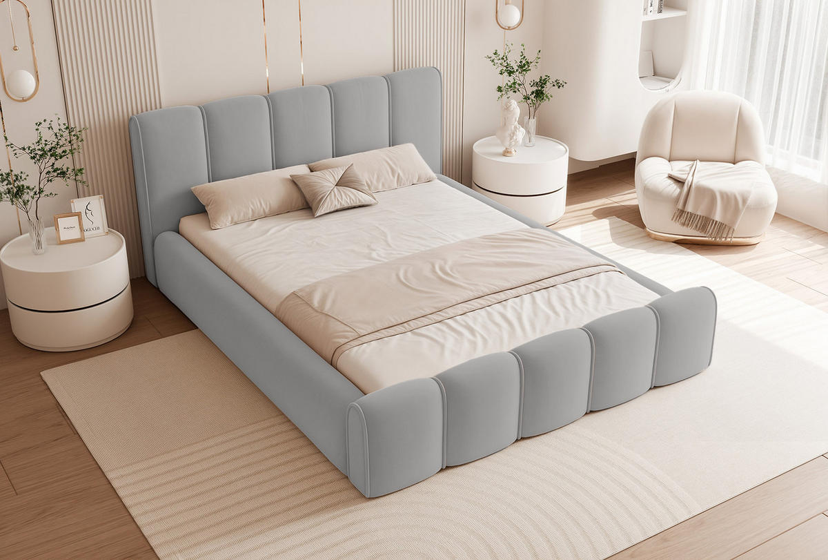 POLSTERBETT LLALO 200x200 cm, Dunkelgrau - Dunkelgrau, Textil (200/200cm) - Fedve