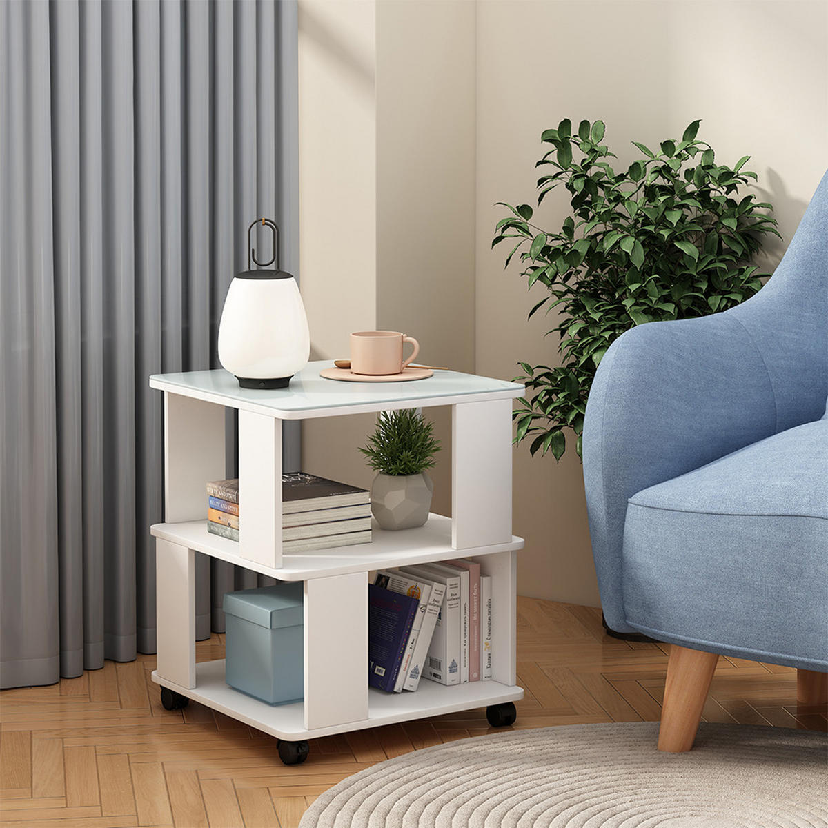 COUCHTISCH Velito Weiß 50 x 50 cm - Weiß, Holzwerkstoff (50/50/60.5cm) - Vicco