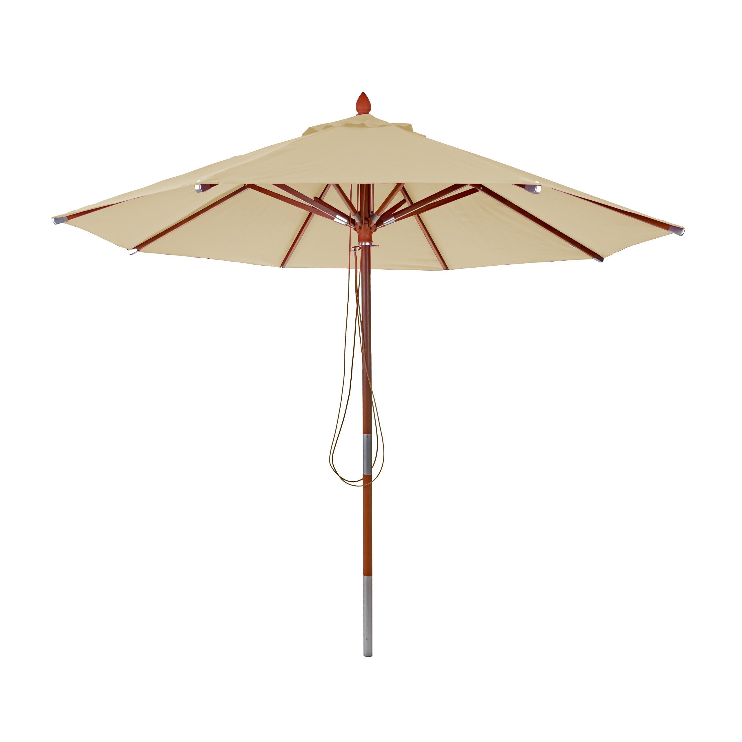 GASTRONOMIE SONNENSCHIRM I RUND Cremeweiß - Weiß, Holz (300/300cm) - MCW