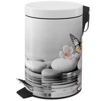 KOSMETIKEIMER Vanesa - Dunkelgrau/Gelb, Kunststoff/Metall (17/25/25cm) - Sanilo