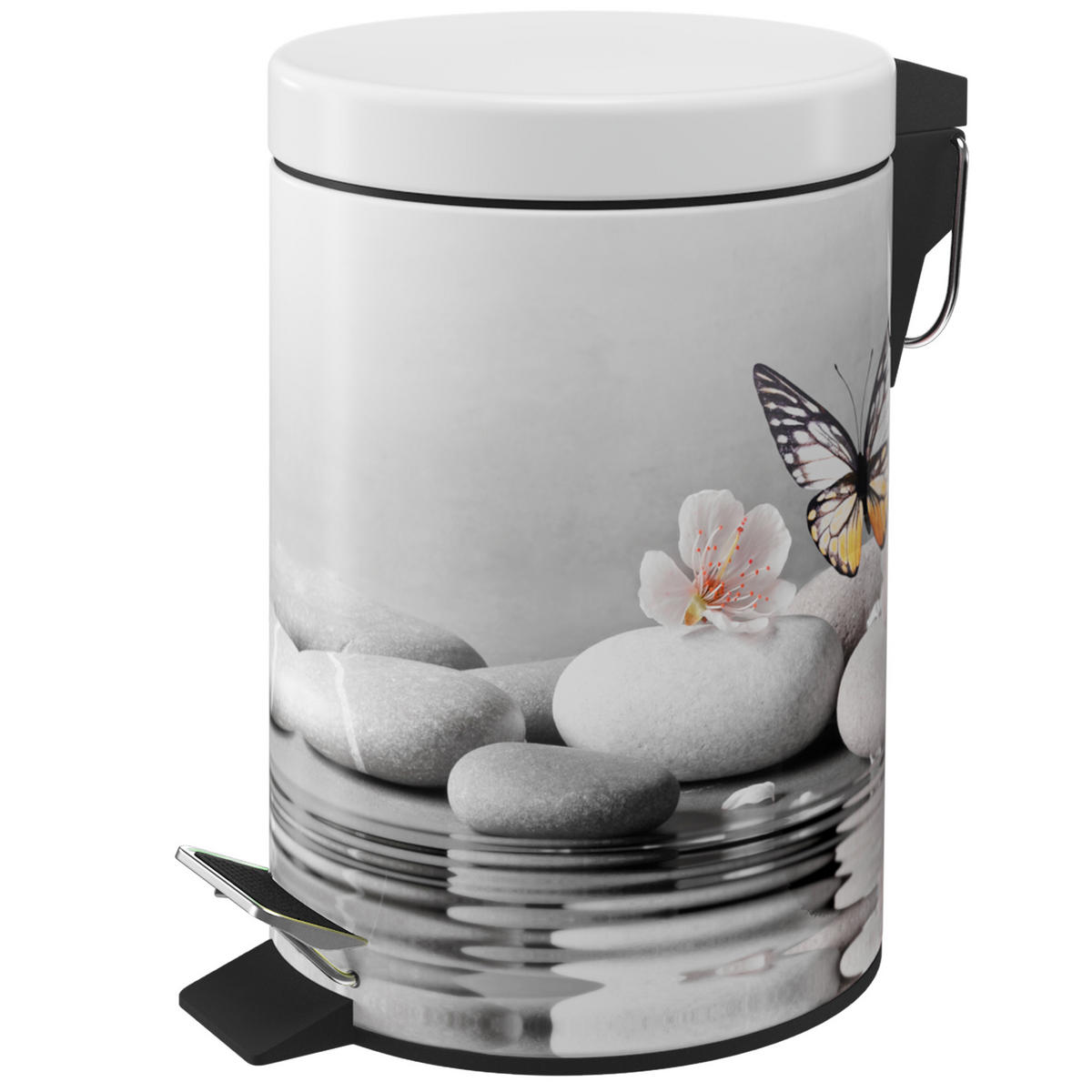 KOSMETIKEIMER Vanesa - Dunkelgrau/Gelb, Kunststoff/Metall (17/25/25cm) - Sanilo