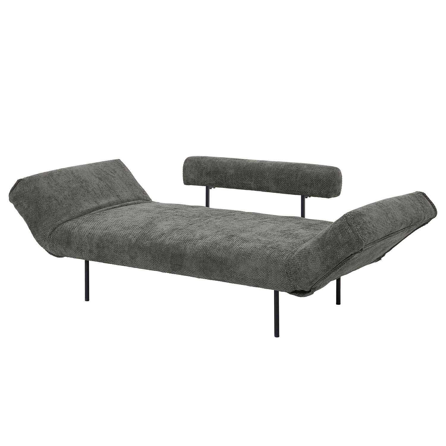 SCHLAFSOFA - Chenille - Dunkelgrau/Schwarz, Textil/Metall (181/70/75cm) - home24