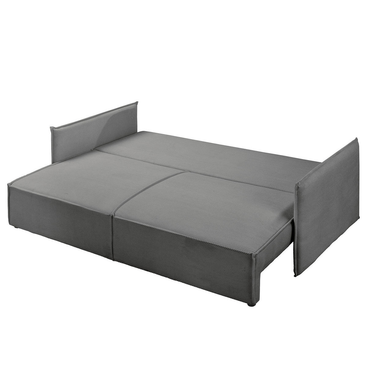 SCHLAFSOFA - Schwarz/Grau, Kunststoff/Textil (221/70/105cm) - home24