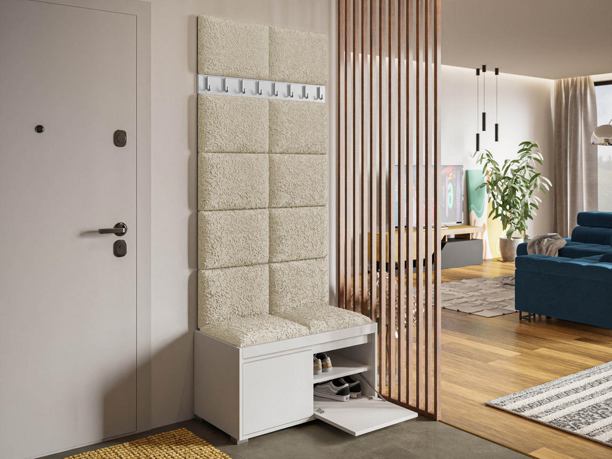 GARDEROBEN-SET Grawis 80 II - Silberfarben/Naturfarben, Holzwerkstoff/Kunststoff (84.5/45/34cm) - MIRJAN24