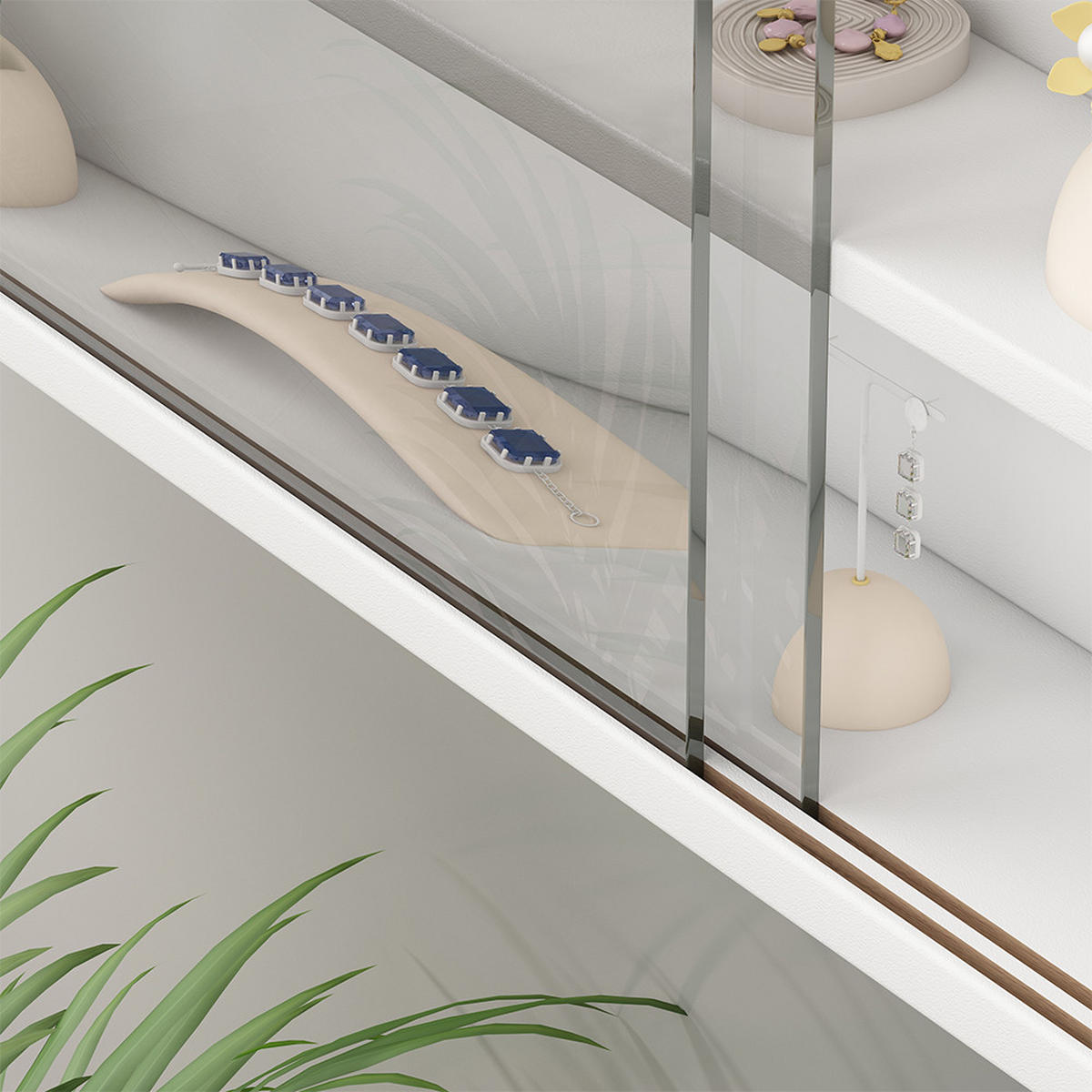 NÁSTĚNNÁ VITRÍNA Clario Bílá - bílá, kompozitní dřevo (80/60/10cm) - Vicco