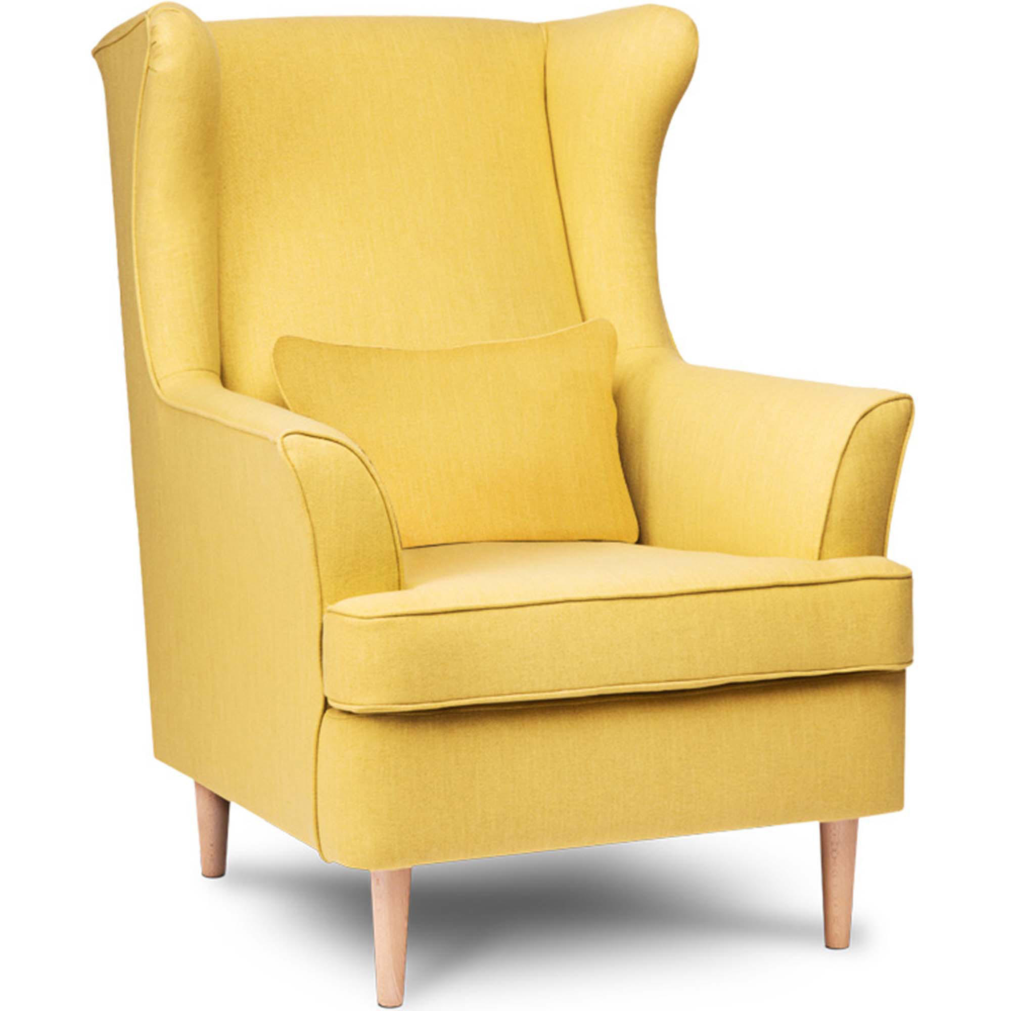OHRENSESSEL STRALIS inklusive dekorativem Kissen, Gelb - Gelb, Textil (82/108/80cm) - KONSIMO®