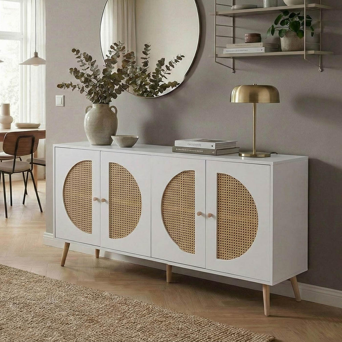 SIDEBOARD Weiß - Weiß, Holzwerkstoff (160/80/40cm) - Jamb