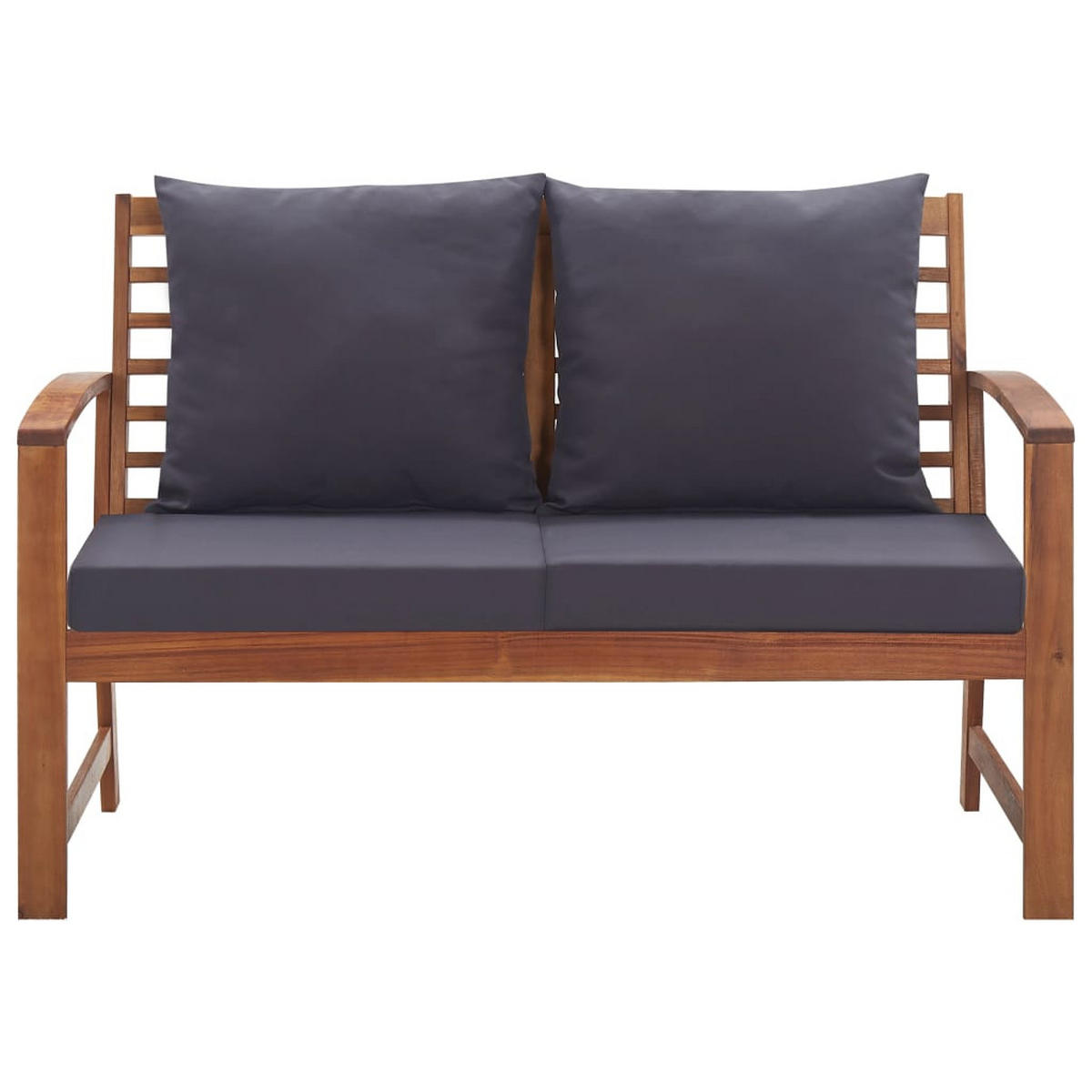 LOUNGEGARNITUR mit Auflagen und 100 cm Tisch, aus Massivholz Akazie, Dunkelgrau, 4-teiliges Set - Dunkelgrau, Holz/Textil - vidaXL