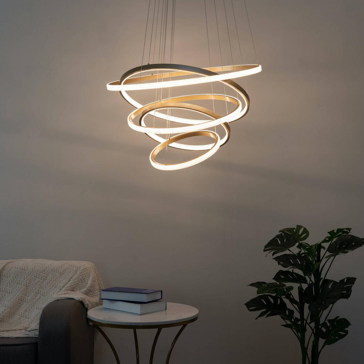 HÄNGELEUCHTE Tina, Gold / Messing, 80cm - Goldfarben, Metall (200/75/80cm) - KOSILUM