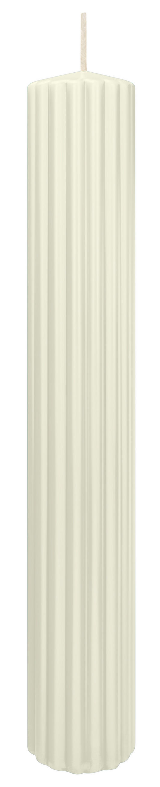 RILLEN KERZEN Elfenbein 300 x Ø 45 mm, 4 Stück - Beige, Paraffin (8/15/15cm) - Wiedemann Kerzen