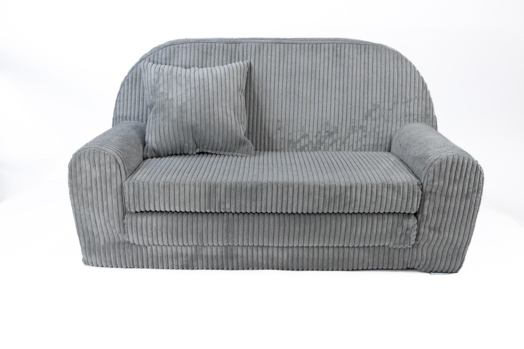 KINDERSOFA MINI aus Kuschel-Cord in Hellgrau - Hellgrau, Textil (78/45/40cm) - Fortisline